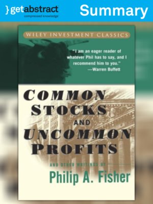 cover image of Common Stocks and Uncommon Profits and Other Writings (Summary)
